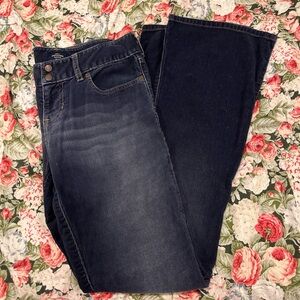 abercrombie & fitch women’s navy blue corduroy flare leg pants